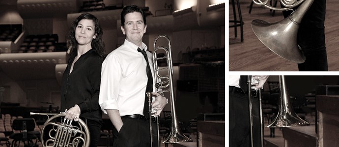 Portrait of SFS musicians Jessica Valeri and Timothy Higgins