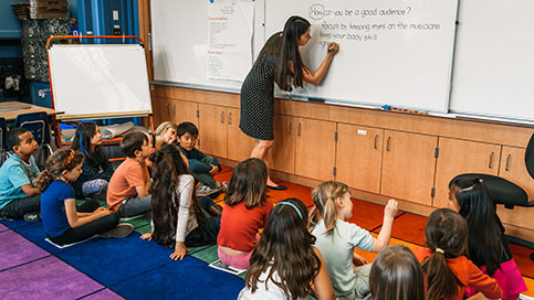Students in a class room